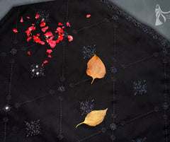 Black Premium Shawl With Mirror Sequence