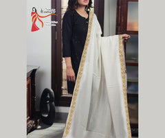 Lawn White Shawl with Hawa Lawn Borders