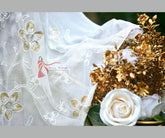 WHITE Aari TILLA EMBROIDERY DUPATTA