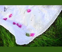 White lawn Premium embroidery shawl