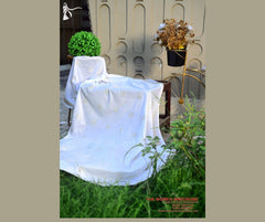 White Sequence Premium Shawl With Hawalawn