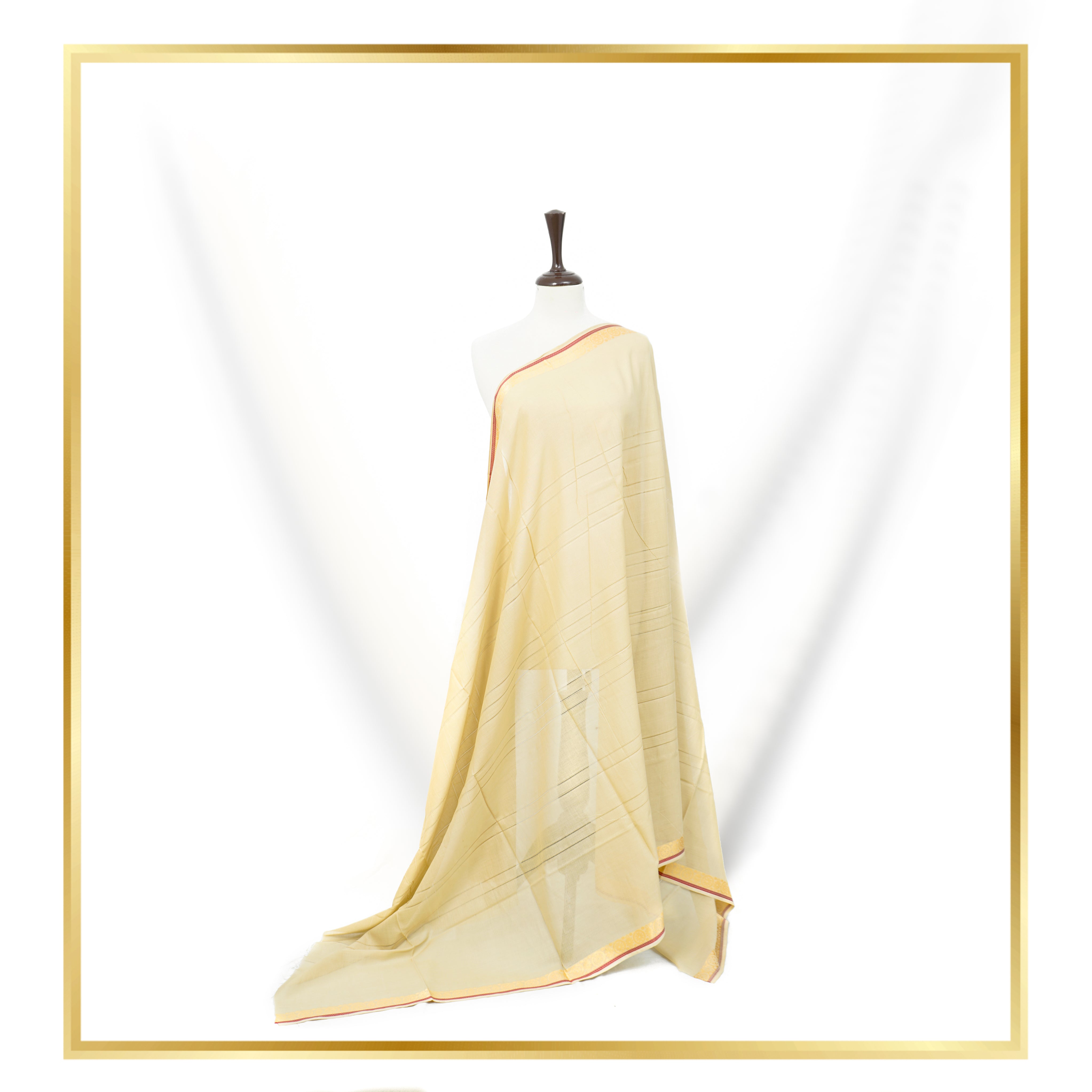 PURE LAWN GOLDEN LINE BORDER TARKASHI SHAWL