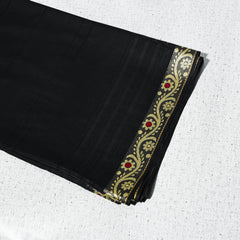 PURELAWN GOLDEN BORDER TRKASHI SHAWL BLACK 0002