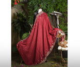 Mahroon Sequence Wool Shawl