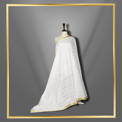 WHITE PURE LAWN SHAWL