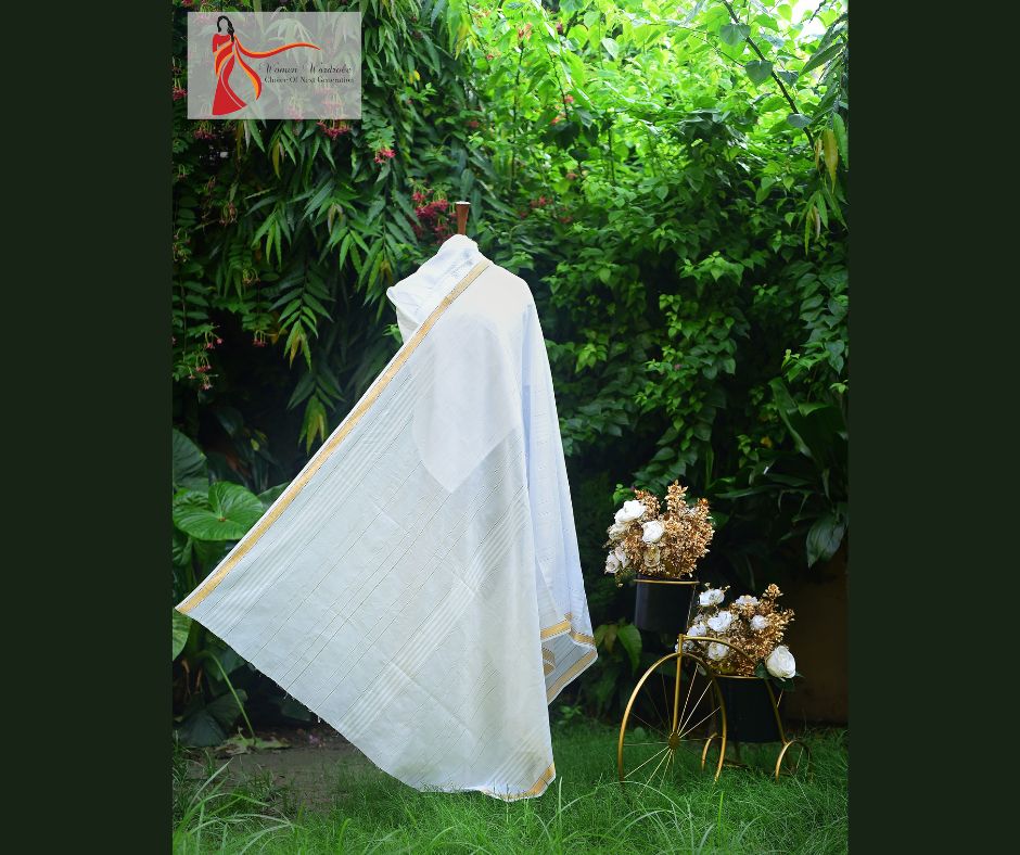 PURE LAWN  WHITE TARKASHI SHAWL