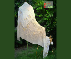 WHITE Aari TILLA EMBROIDERY DUPATTA