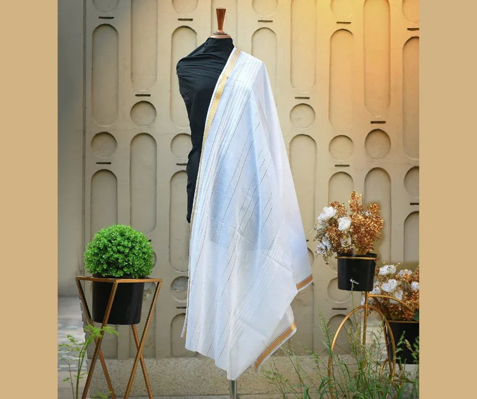 PURE LAWN  WHITE TARKASHI SHAWL