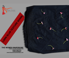 PURE LAWN BLACK SLUB SHAWL
