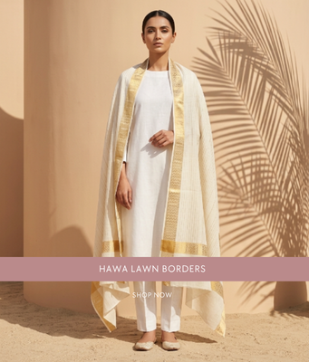 Hawa Lawn Border Shawl