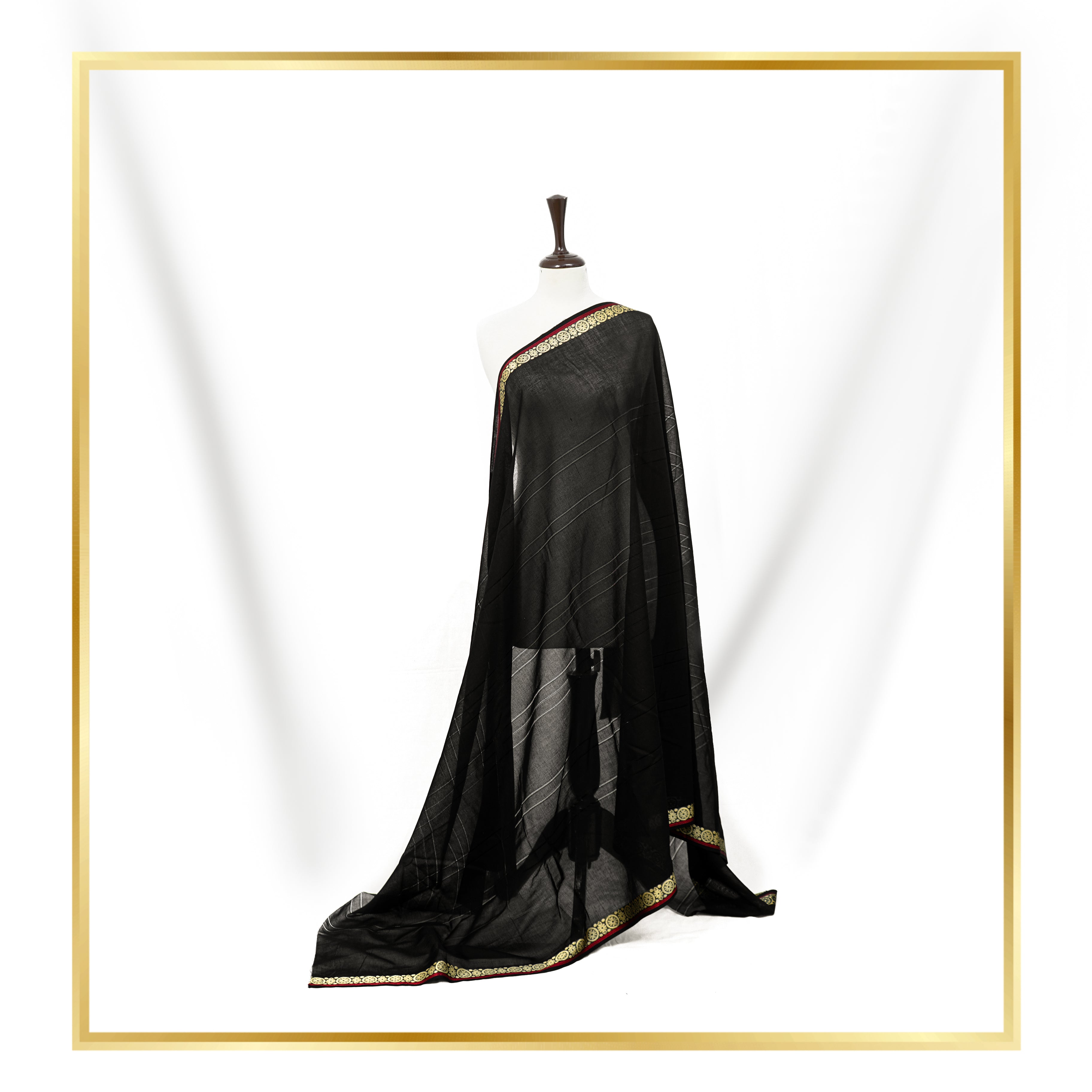 PURE LAWN GOLDEN LINE BORDER TARKASHI SHAWL