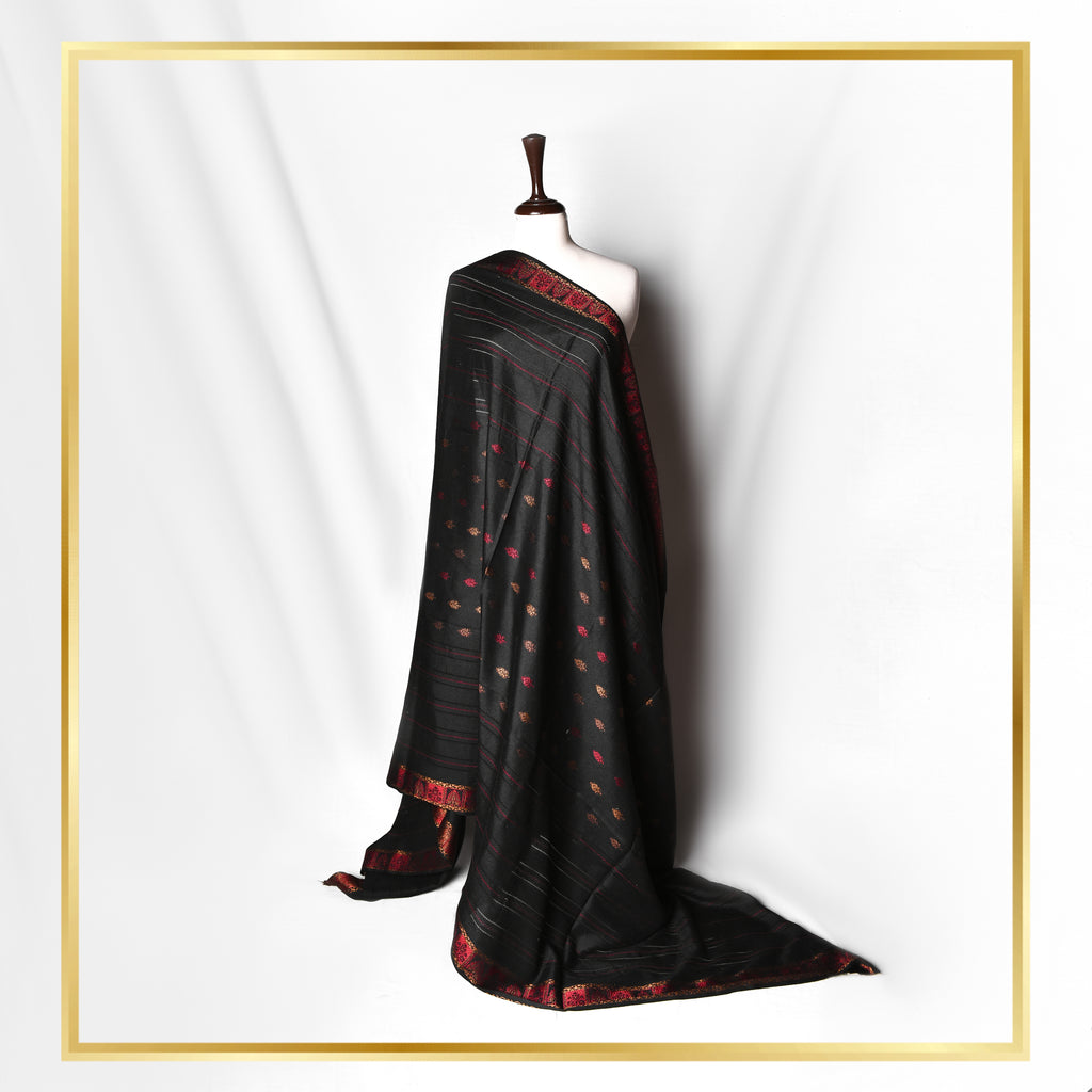 Barosha Border Tarkashi Wool Shawl