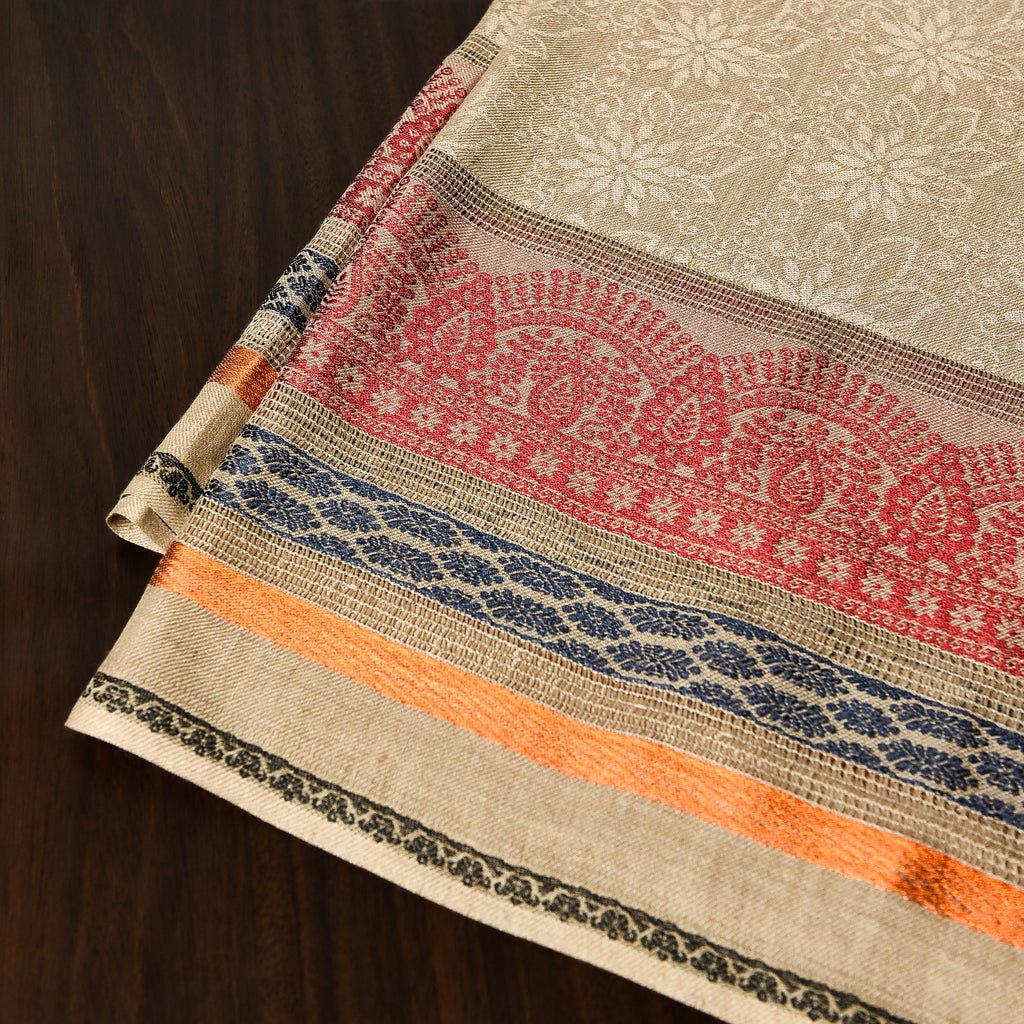 Double Border Tarkashi Wool Shawl