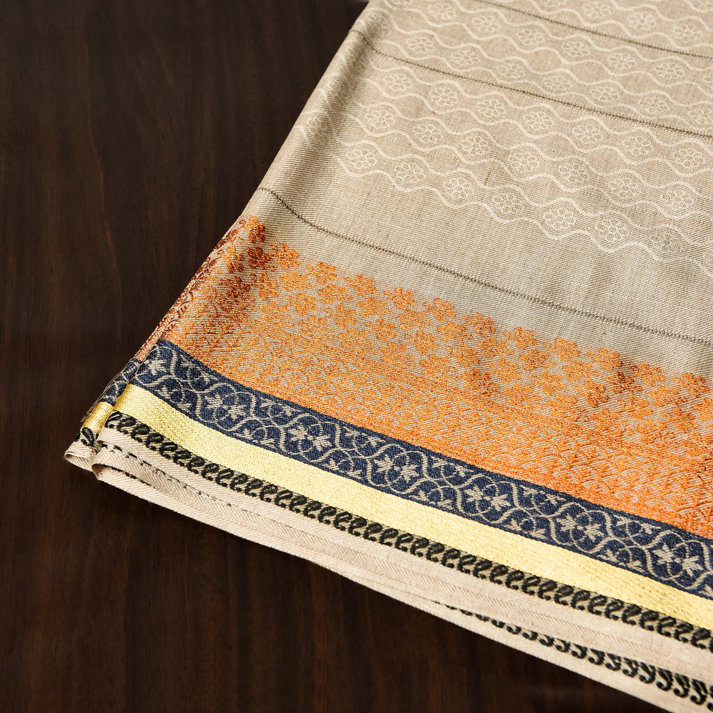 Double Border Tarkashi Wool Shawl