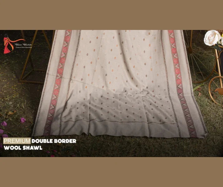 Skin Premium Double Border Wool Shawl