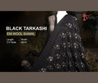 Black Tarkashi Em Wool Shawl