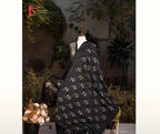 Black Tarkashi Em Wool Shawl