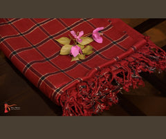 Mahroon Check Lining Shawl