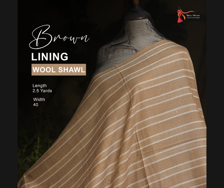 Brown Lining Wool Shawl
