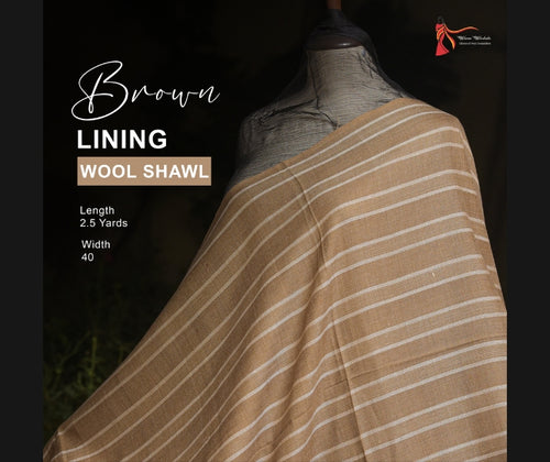 Brown Lining Wool Shawl